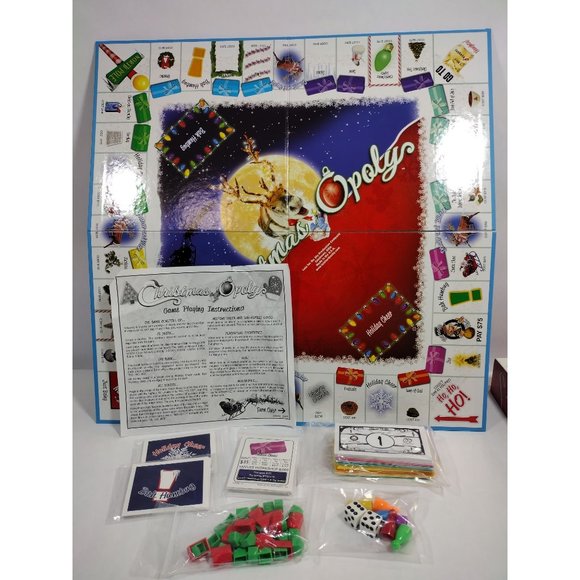Christmas Opoly Board Game by Late for the Sky Complete Monopoly Santa Complete - Picture 2 of 10
